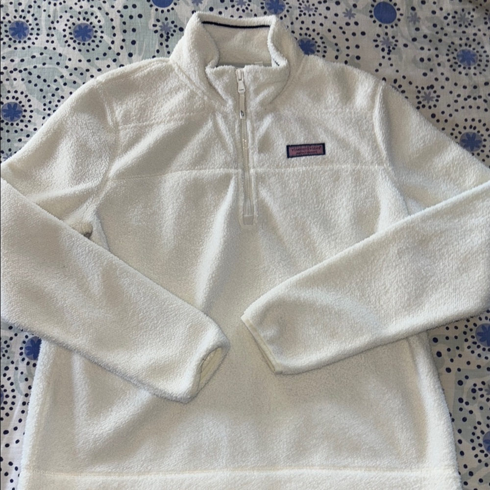 Vineyard Vines White Polo Collar Hoodie Relaxed Fit